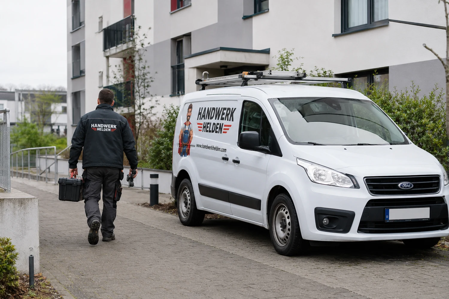 HandwerkHelden Servicefahrzeug am Objekt